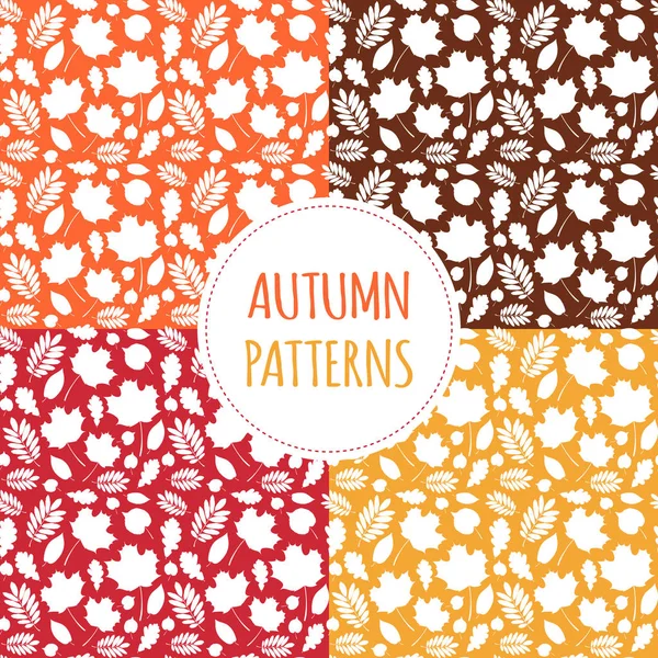 Set 4 vector autumn patterns — Stock Vector