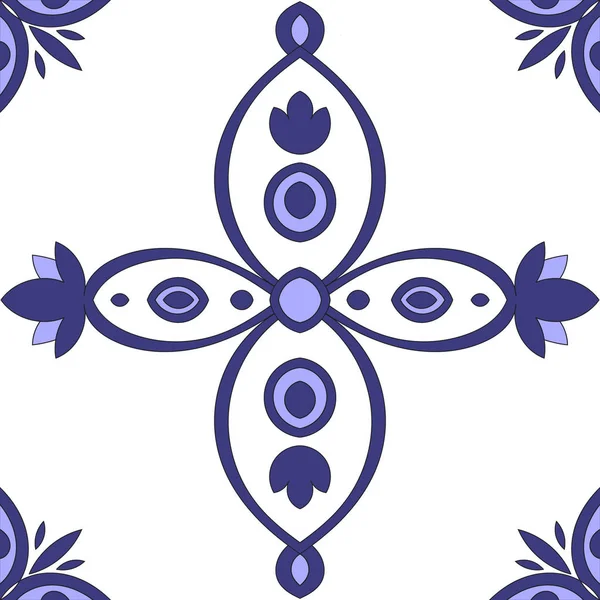 Carreaux portugais azulejos motif vecteur sans couture — Image vectorielle