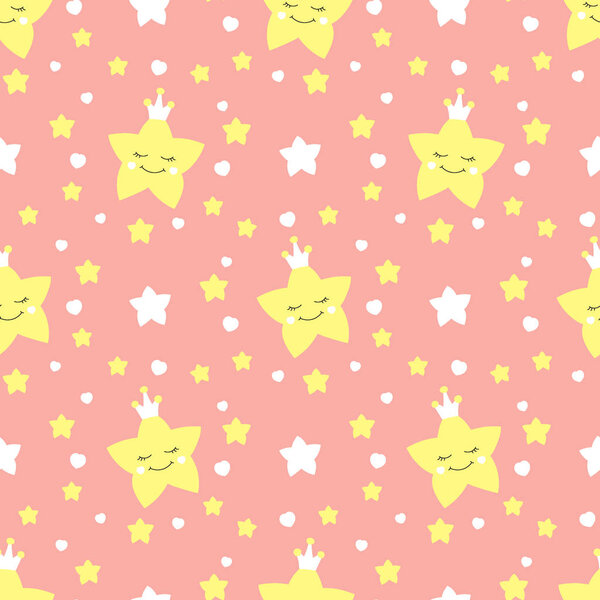 Cute baby star pattern vector seamless