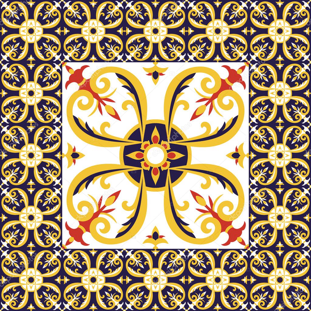 Tiles floor pattern vector with ceramic tiles