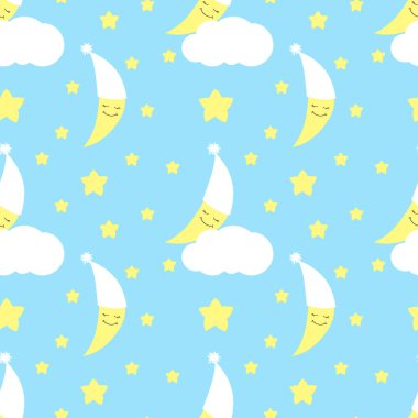 Şirin Bebek yarım ay tasarlamak vektör sorunsuz