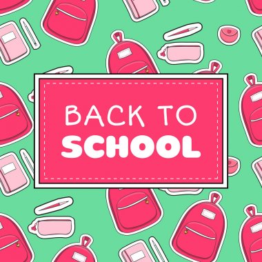 Geri okul banner şablon vektör için