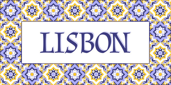 Lisbon travel banner vector