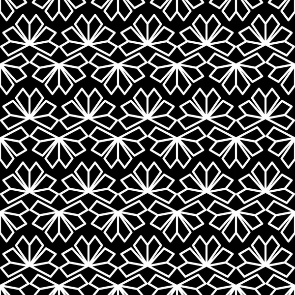 Negro vector patrón blanco. Textura de flor geométrica moderna — Vector de stock