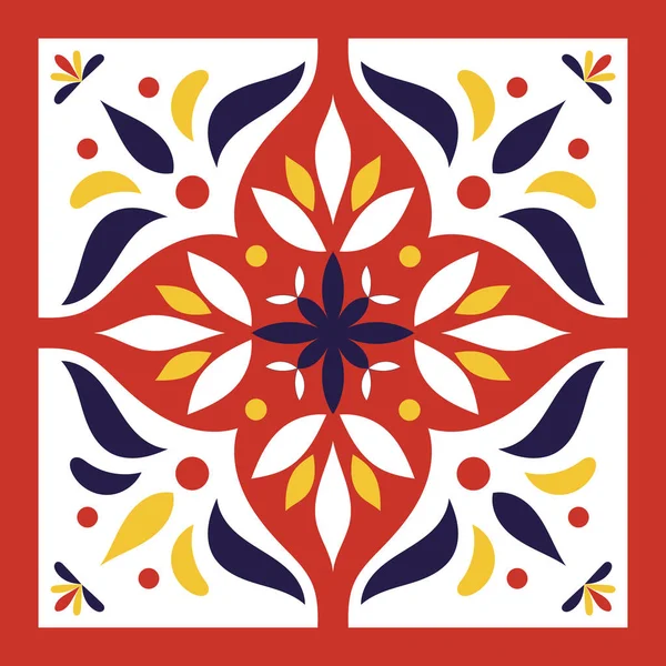 Rojo, azul, amarillo y blanco azulejo vector — Vector de stock