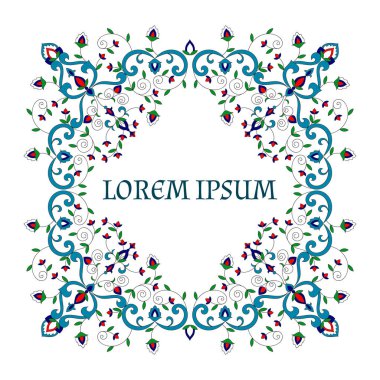 Çiçek desenli vektör çerçeve