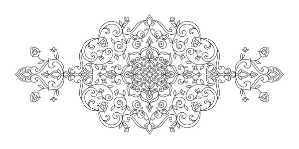 Adorno oriental con motivos florales — Archivo Imágenes Vectoriales