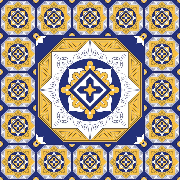 Azulejos patrón de piso vector — Vector de stock