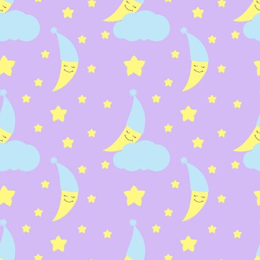 Şirin Bebek yarım ay tasarlamak vektör sorunsuz