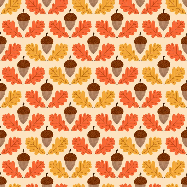 Meşe yaprakları ve meşe palamutları tasarlamak vektör sorunsuz