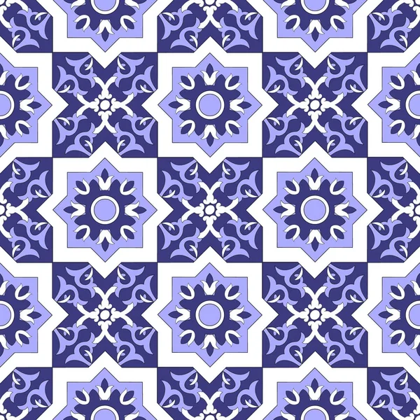 Portekizce azulejos sorunsuz döşeme deseni — Stok Vektör