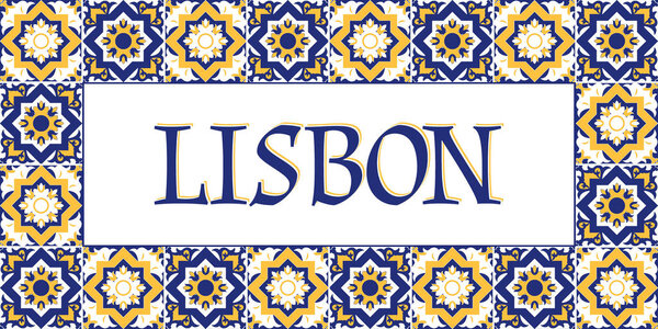 Lisbon travel banner vector