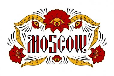 Moskova tipografi illüstrasyon vektör