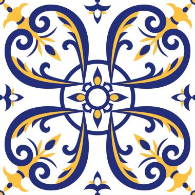 Portuguese tiles pattern vector clipart