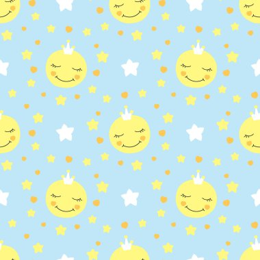 Şirin Bebek moon tasarlamak vektör sorunsuz