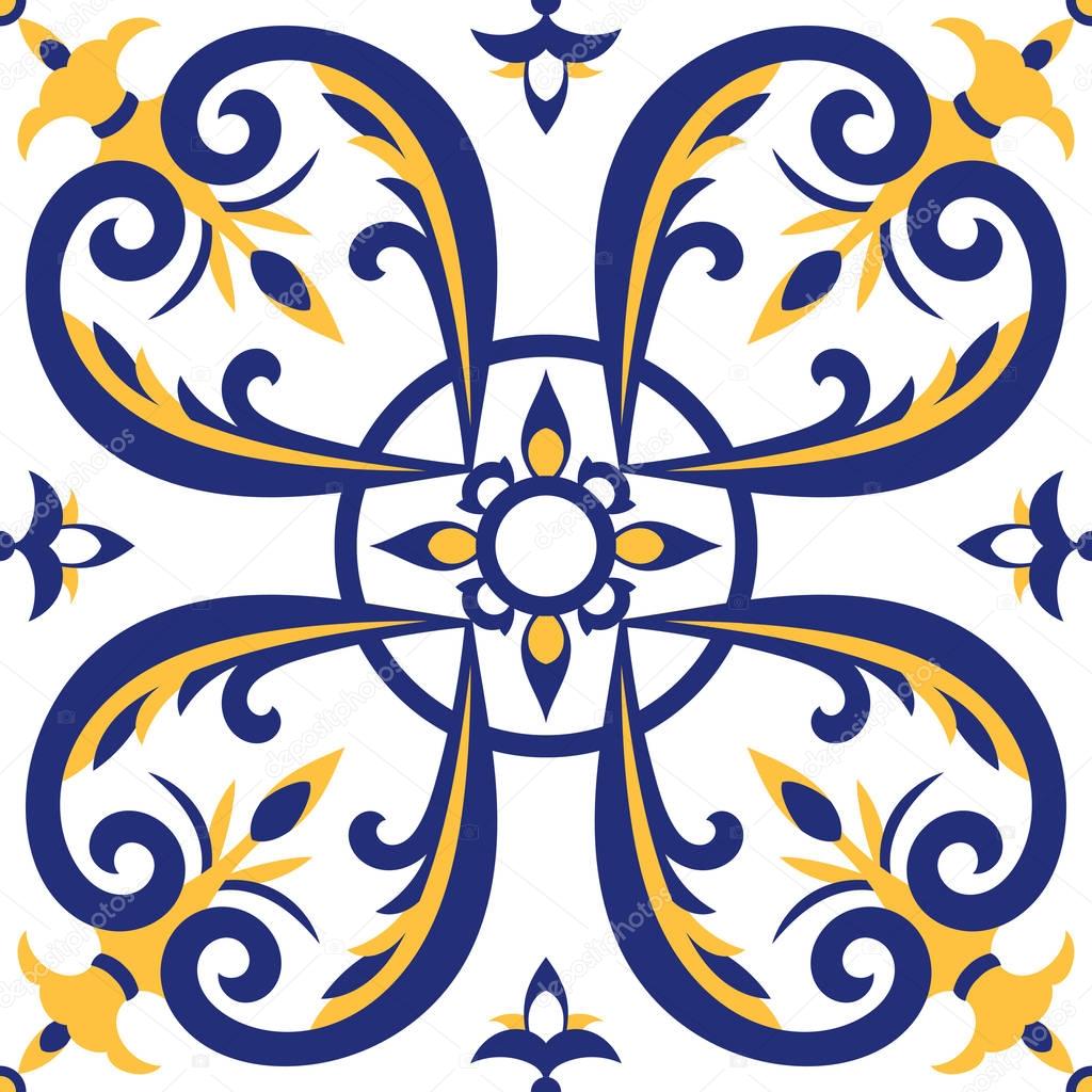 Portuguese tiles pattern vector