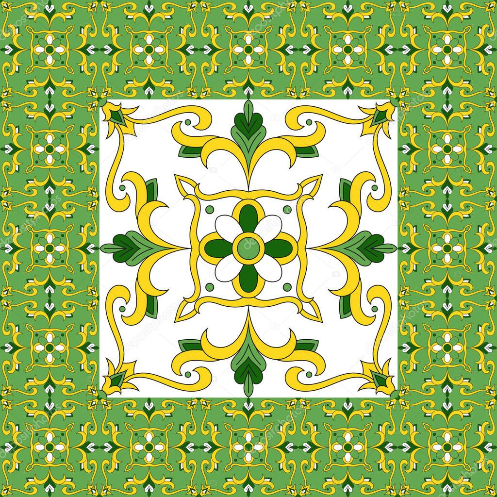 Floral tiles floor