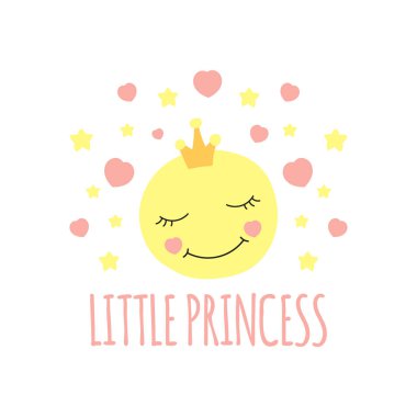 Taç yazdırma vektör şirin ay