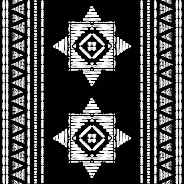 Aztec Broderi mönster design sömlös vektor — Stock vektor