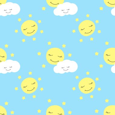 Şirin Bebek moon tasarlamak vektör sorunsuz