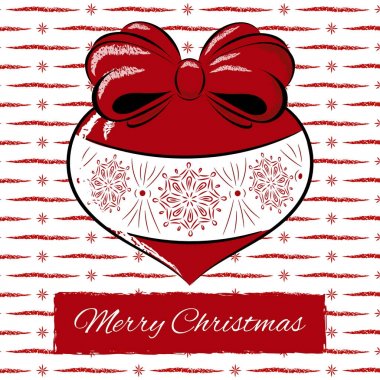 Vintage neşeli Noel kartı tasarım şablonu vektör