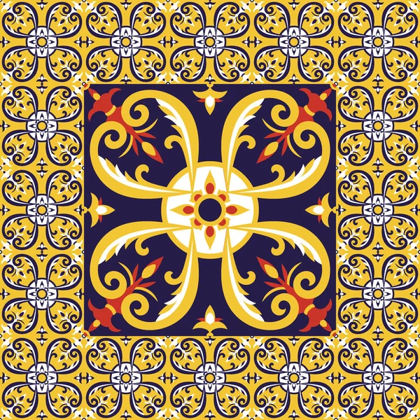 Kakel golv mönster vektor med keramiska plattor — Stock vektor