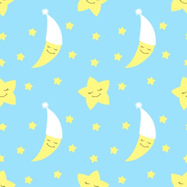 Şirin Bebek yarım ay tasarlamak vektör sorunsuz