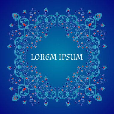 Çiçek desenli vektör çerçeve