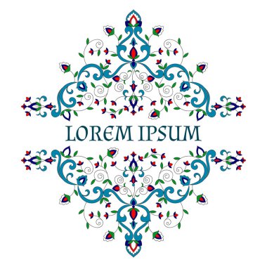 Çiçek desenli vektör çerçeve