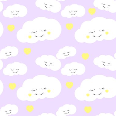 Şirin Bebek bulut tasarlamak vektör sorunsuz