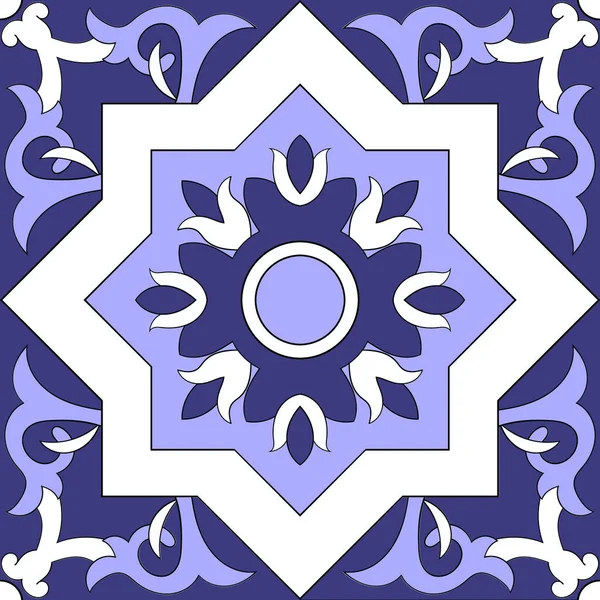 Tile Pattern Isolated Design Vector Mexican Tiles Portuguese Tiles Azulejo — Stock Vector