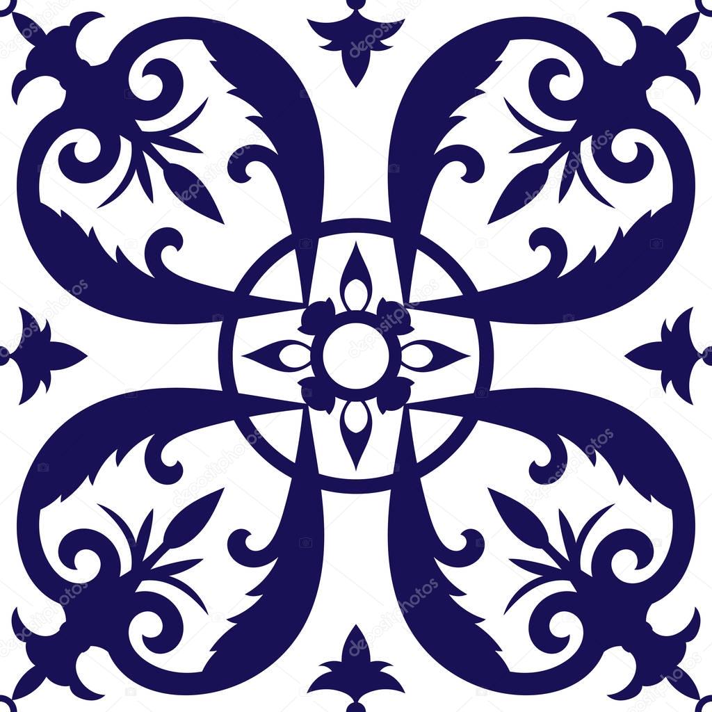 Delft tiles pattern vecto