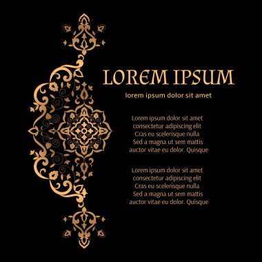 Metin için yer ile çiçek lüks şablon vektör