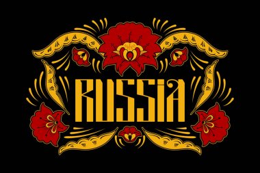 Rusya tipografi illüstrasyon vektör