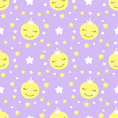 Şirin Bebek moon tasarlamak vektör sorunsuz