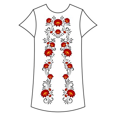 Boyun çiçek nakış tasarlamak vektör