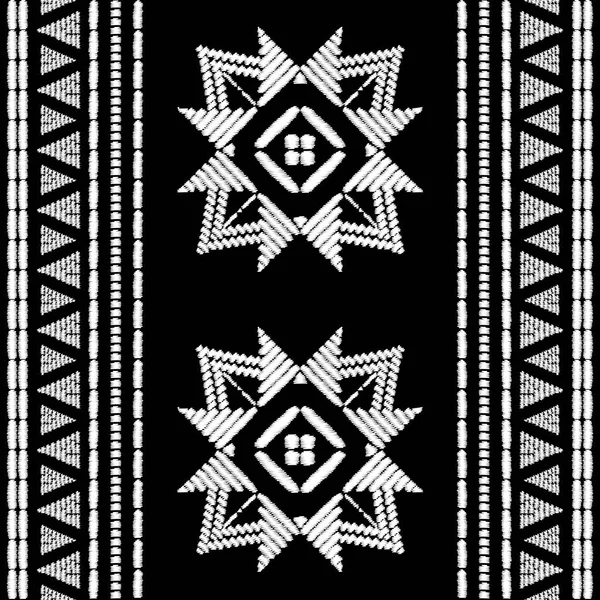 Aztec Broderi mönster design sömlös vektor — Stock vektor