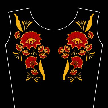 Boyun çiçek nakış tasarlamak vektör