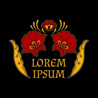 Vintage çiçek logo vektör