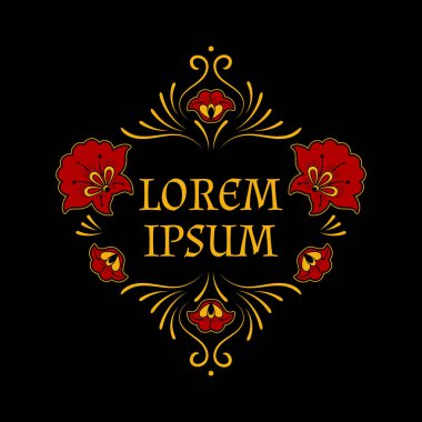 Vintage çiçek logo vektör