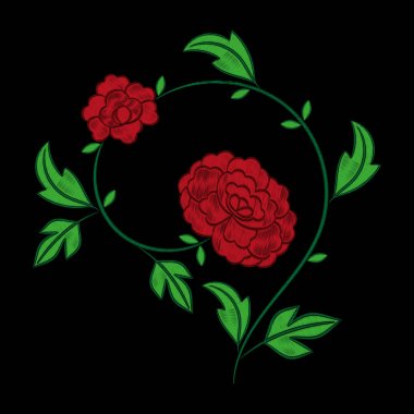 Vintage çiçek nakış tasarlamak vektör