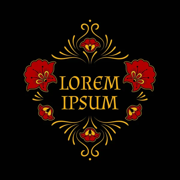 Vintage çiçek logo vektör