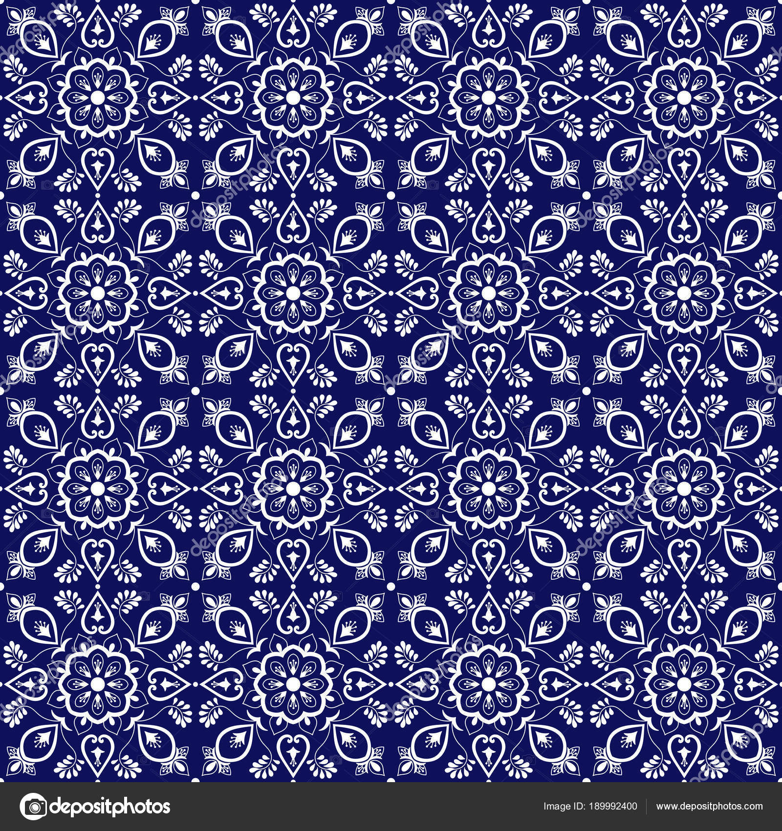 Delft dutch tile pattern vector seamless — Stock Vector © irinelle