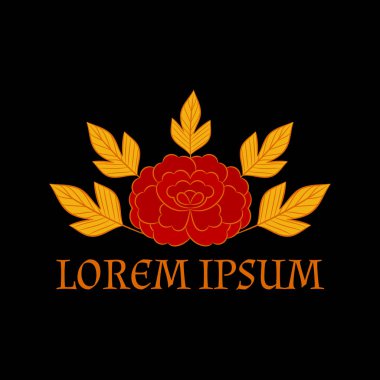 Vintage çiçek logo vektör