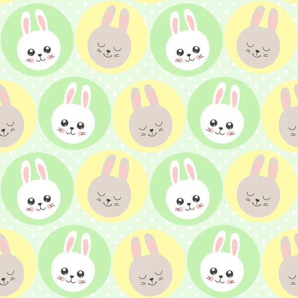 Cute baby pattern with little bunny — Stock Vector