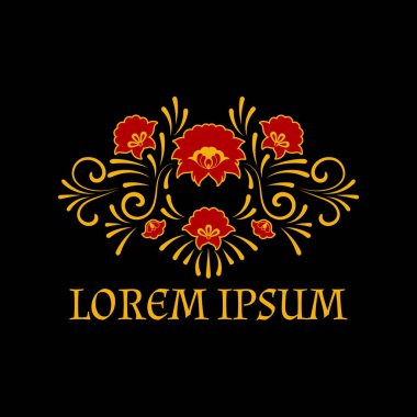 Vintage çiçek logo vektör