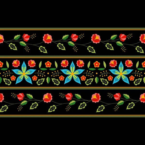 Вектор польского народного образца. Цветочный орнамент — стоковый вектор
