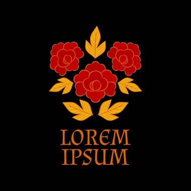 Vintage çiçek logo vektör