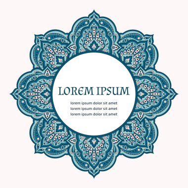 Çiçek Hint desenli tasarlamak vektör çerçeve. Arapça vintage çiçek etnik süs tasarım Hindistan lüks düğün, Ramazan tebrik, Fas spa, kaydetmek tarihi, Gelin duş, yıldönümü, tatil. 