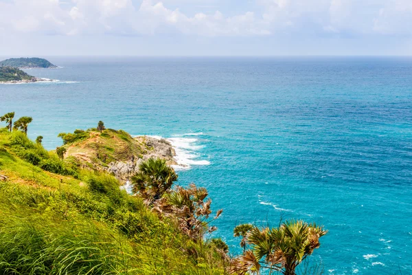 Phromthep Cape, muhteşem deniz Phuket Island, Tayland andaman